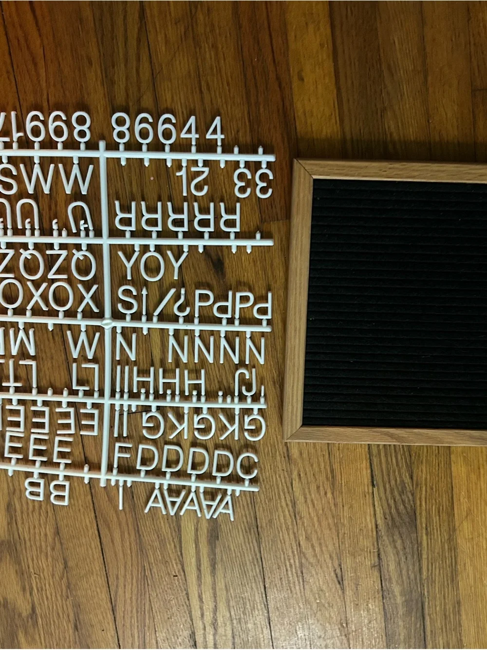 Black Felt Message Board with Wood Frame